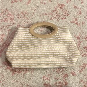 Vintage Liz Claiborne Striped  Women's Bag with fun turquoise interior